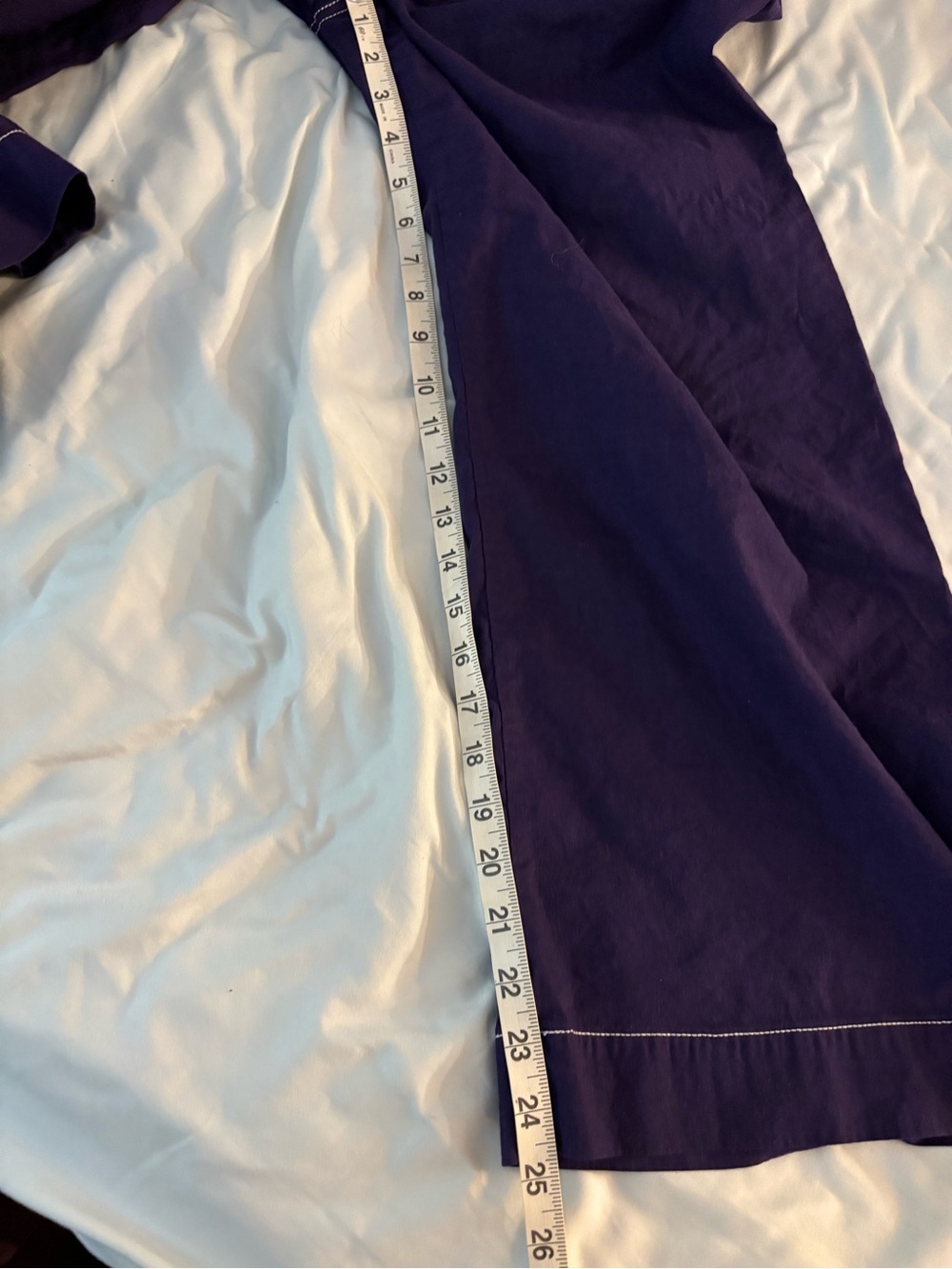 MAEVE The Colette Wide Leg High Rise Anthropologie Purple Contrast Stitch Sz 32 - Picture 9 of 9